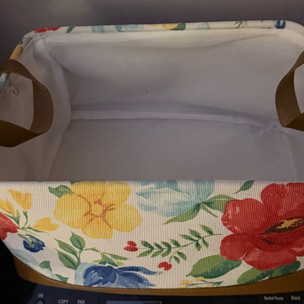 The Pioneer Women canvas floral basket